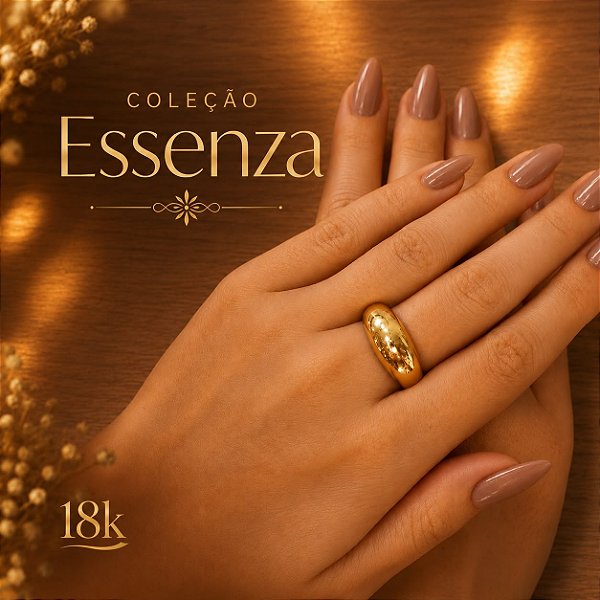Anel Bold Ouro 18k - Coleção Essenza