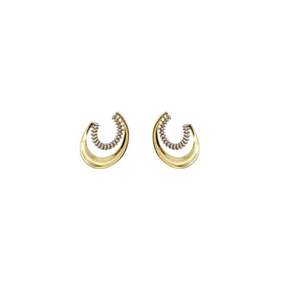 Brinco Meia Lua Ouro 18k