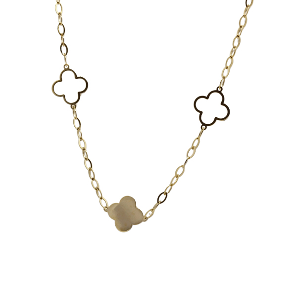 Gargantilha Trevo Quatro Folhas Ouro 18k