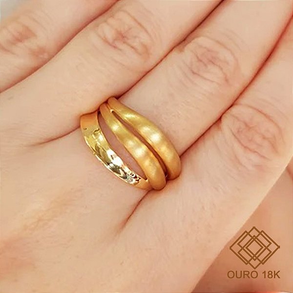 Anel Gold Line Ouro 18k