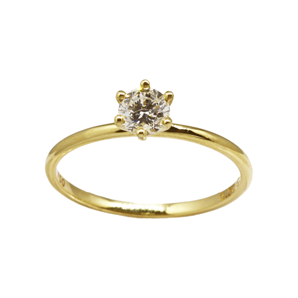 Anel Solitário Ouro 18k com Moissanite