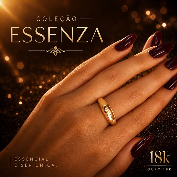 Anel Bold Ouro 18k - Coleção Essenza