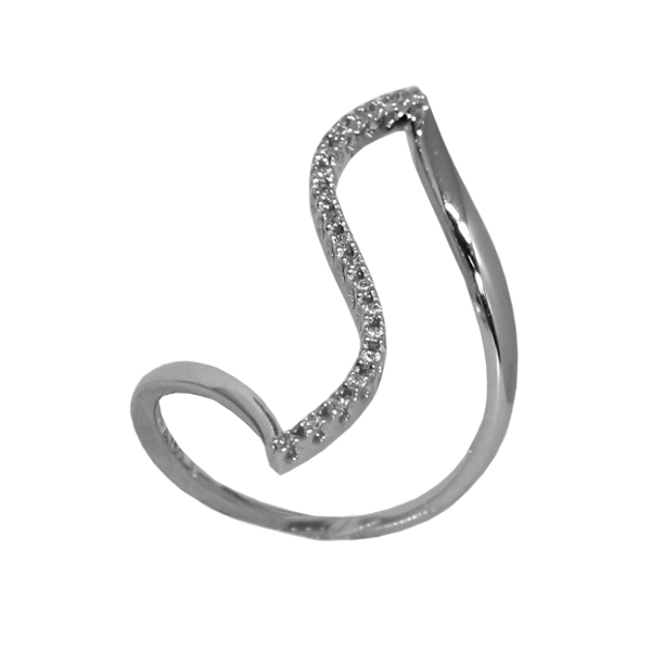 Anel Z Ouro 18k Branco - Brilhante Moissanite 15pts