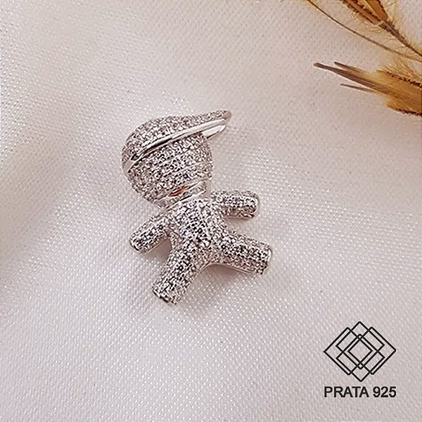 Pingente Menino Prata 925 Zircônias