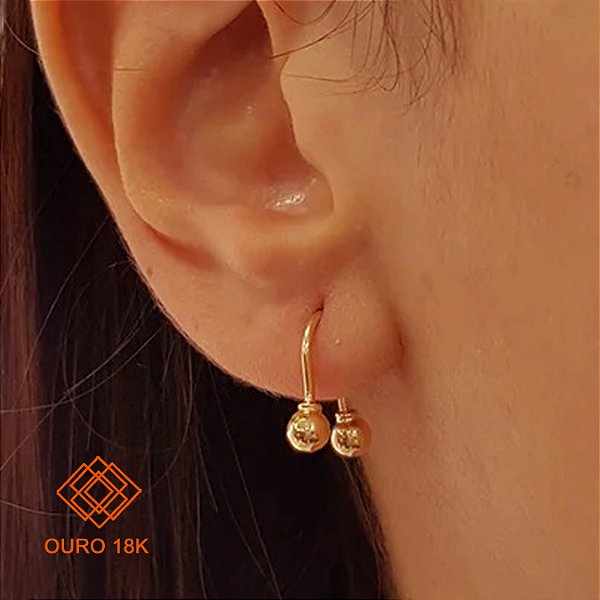 Brinco Anzol Ouro 18k