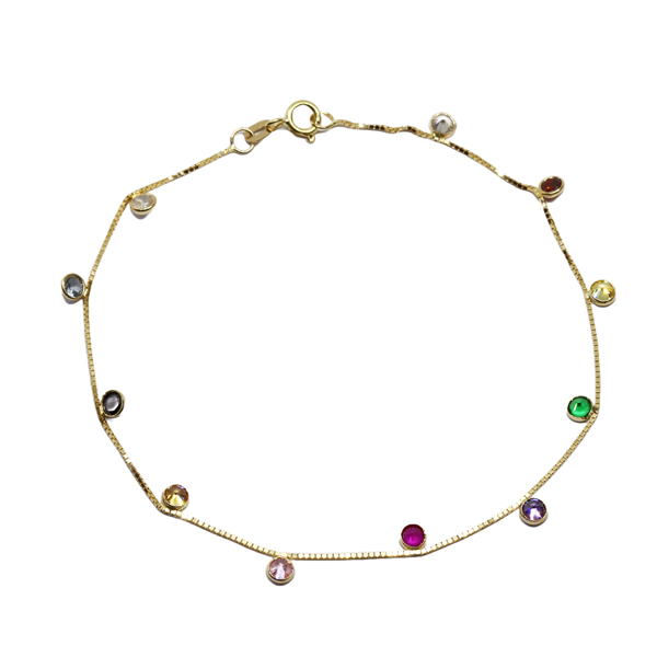 Pulseira Ouro 18k Zircônias