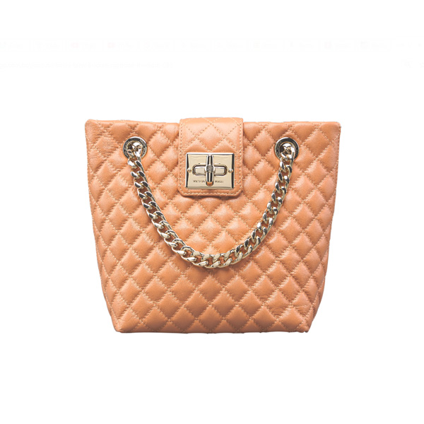 Bolsa Victor Hugo Tank Bucket Capitonê Medium Pale Apricot