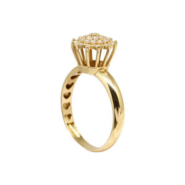 Anel Chuveiro Rainha Ouro 18k Zircônias