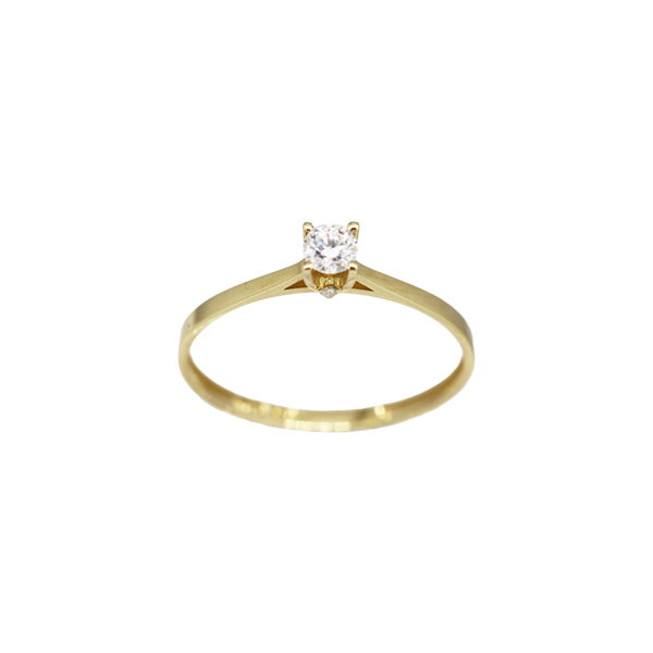 Anel Solitário Ouro 18k Brilhante Moissanite 30Pts