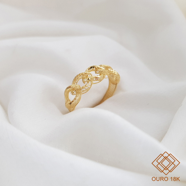 Anel Filigrana Correntes Ouro 18k