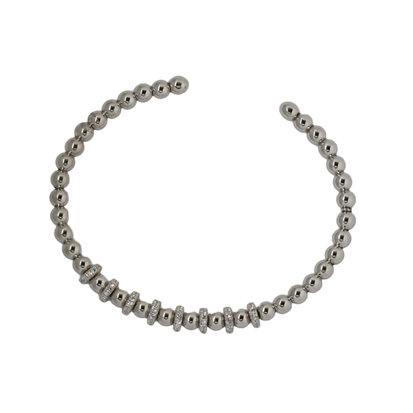 Bracelete Esferas Prata 925 Zircônias