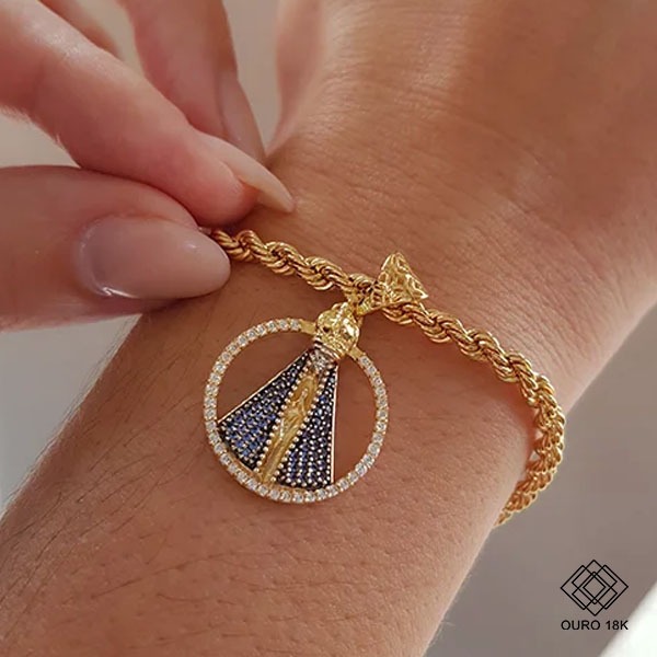Pingente Nossa Senhora da Aparecida Ouro 18k