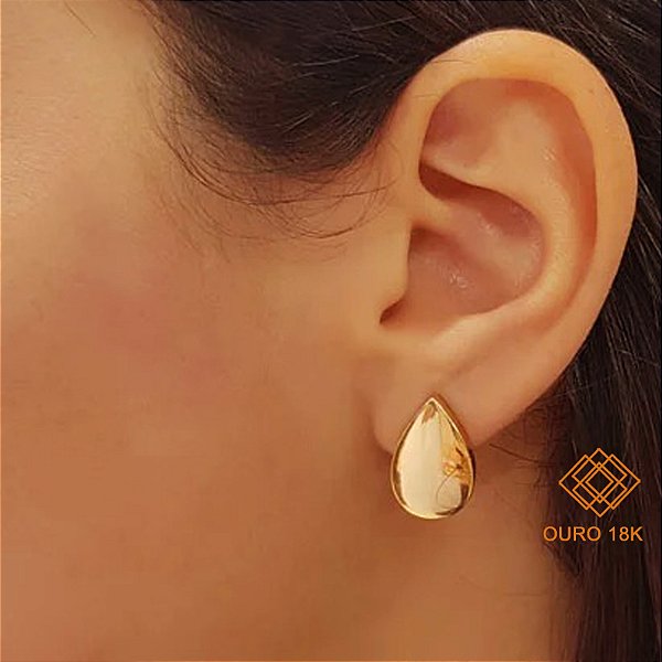 Brinco Bold Gota Ouro 18k