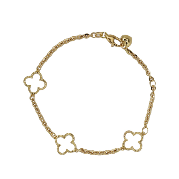 Pulseira Trevo Quatro Folhas Ouro 18k