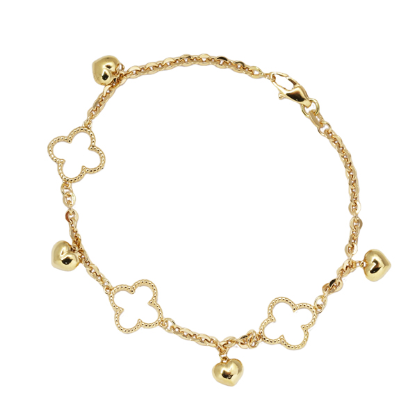 Pulseira Trevo Quatro Folhas Ouro 18k
