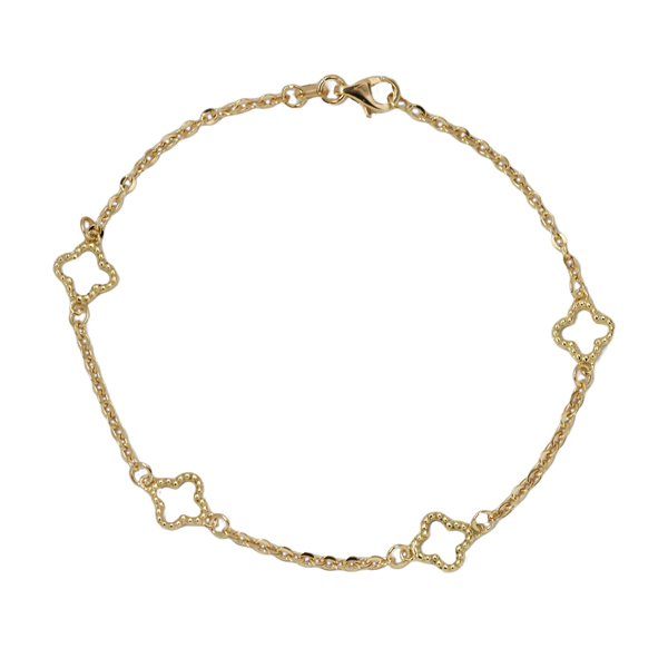 Pulseira Trevo Quatro Folhas Ouro 18k