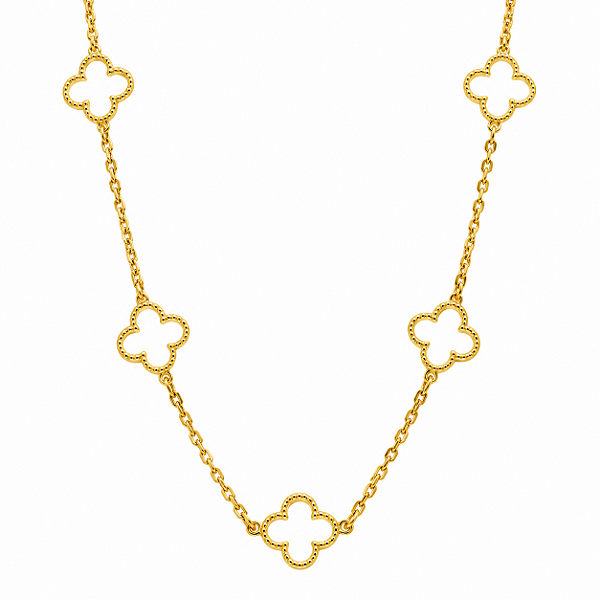 Gargantilha Trevo Quatro Folhas Ouro 18k