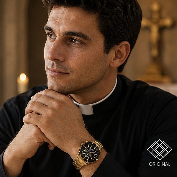 Relógio Orient Masculino Dourado Mgssc064 g1kx