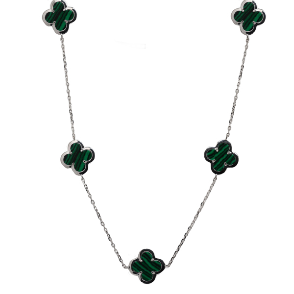 Gargantilha Trevos Quatro Folhas Prata 925