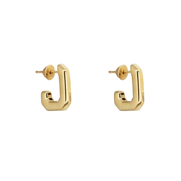 Brinco Bold Argola Quadrada Ouro 18k