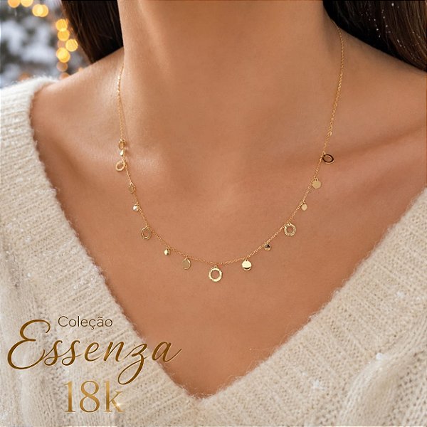 Gargantilha Gold Line Ouro 18k - Coleção Essenza