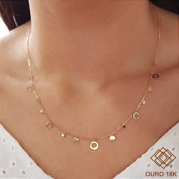 Gargantilha Gold Line Ouro 18k