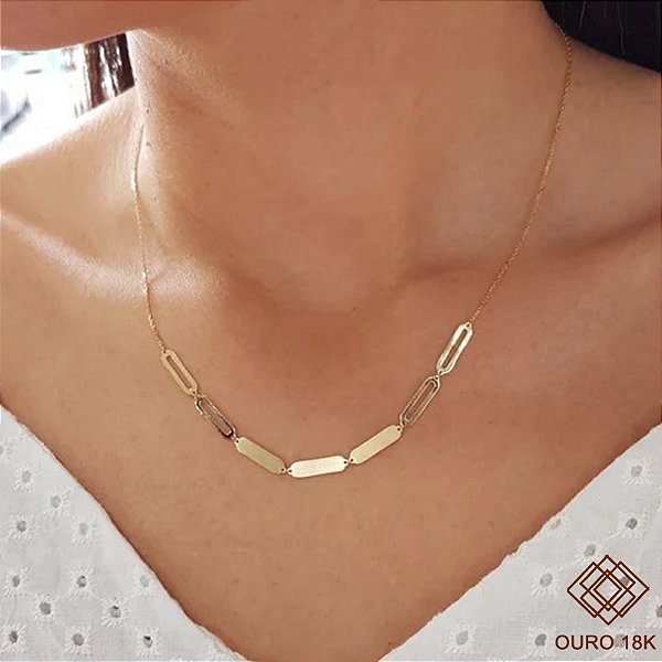 Gargantilha Gold Line Ouro 18k