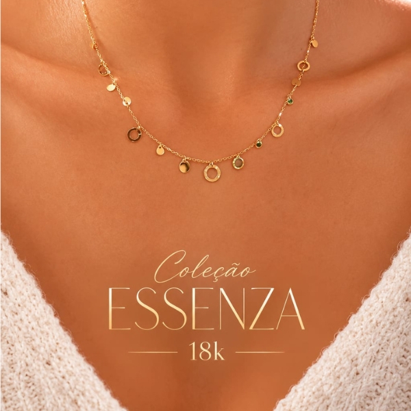 Gargantilha Gold Line Ouro 18k - Coleção Essenza