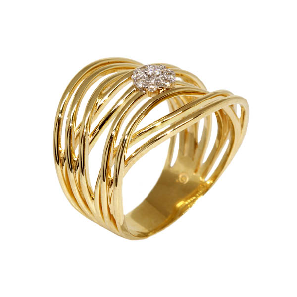 Anel Ouro 18k Diamantes