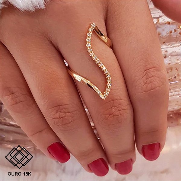 Anel Z Ouro 18k Diamante Natural