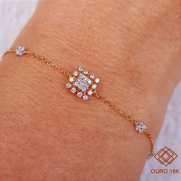 Pulseira Ouro 18k Diamante