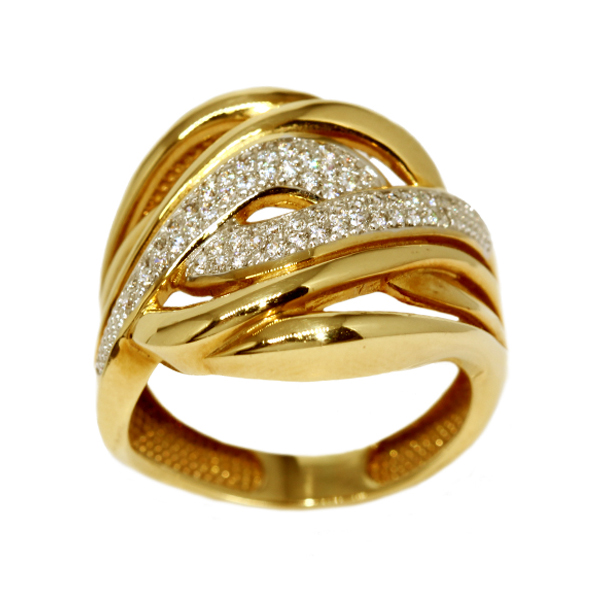Anel Ouro 18k Zircônias