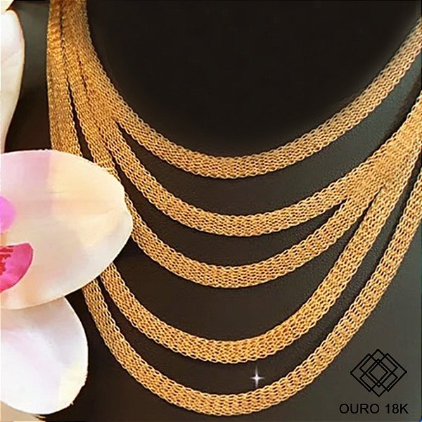 Gargantilha Fita Ouro 18k