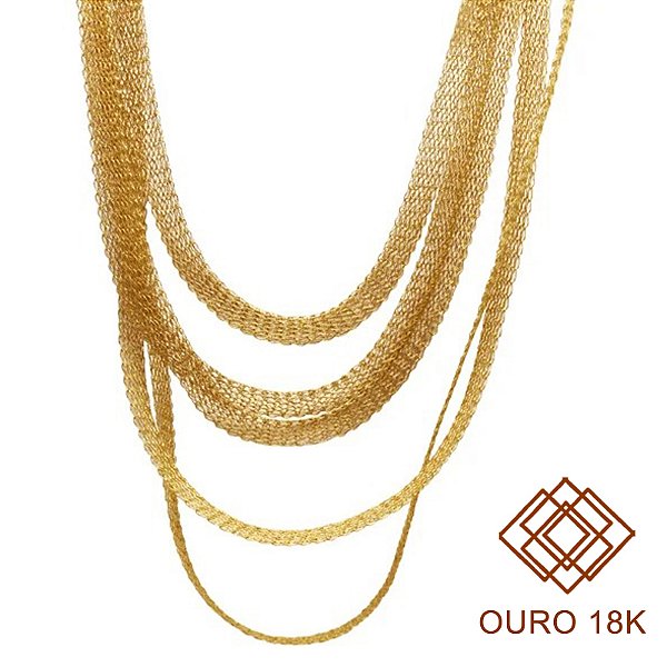 Gargantilha Fita Ouro 18k