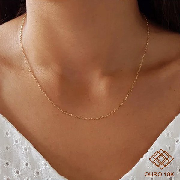 Cordão Elo Português Ouro 18k - 45cm