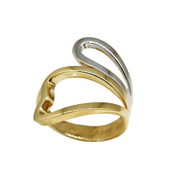 Anel Borboleta Bicolor Ouro 18k