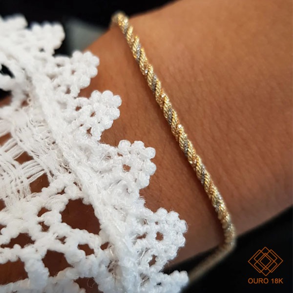 Pulseira Cabo de Aço 3 Cores Ouro 18k
