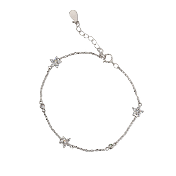 Pulseira Flores Prata 925 Zircônia