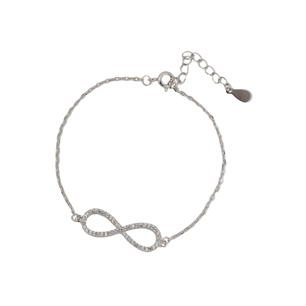 Pulseira Infinito Prata 925 Zircônia