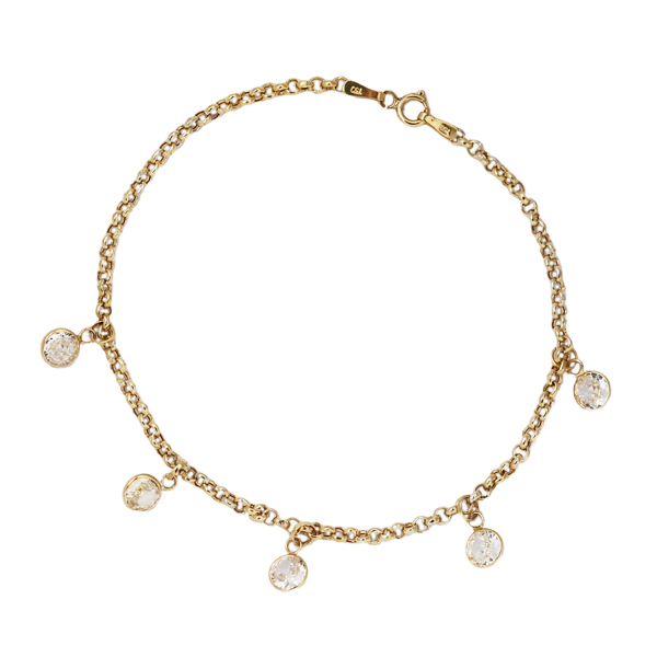 Kit Pulseira Ouro 18k + Pingentes Ponto de Luz Ouro 18k