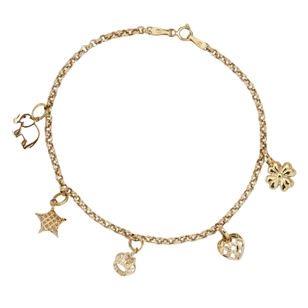 Kit Pulseira Ouro 18k + Pingentes Ouro 18k