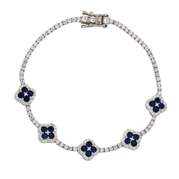 Pulseira Riviera Trevo Prata 925 Zircônia