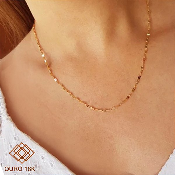 Cordão Malha Coffee Ouro 18k