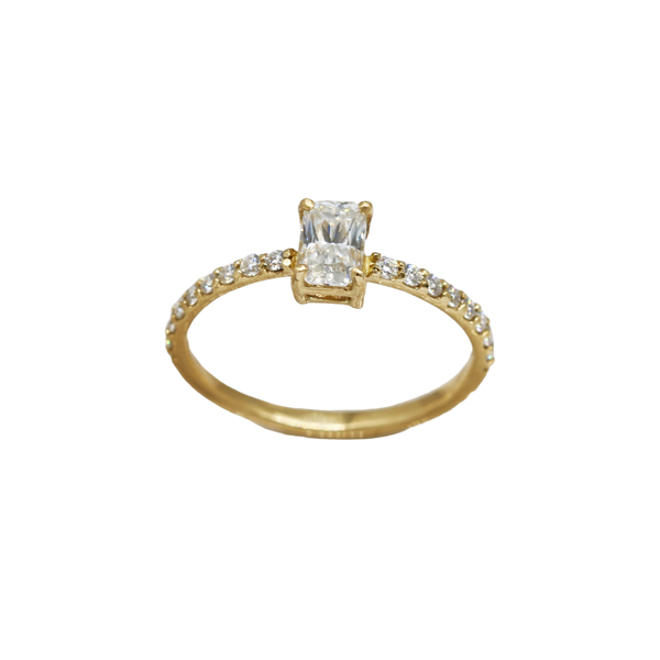 Anel Solitário Ouro 18k e Moissanite