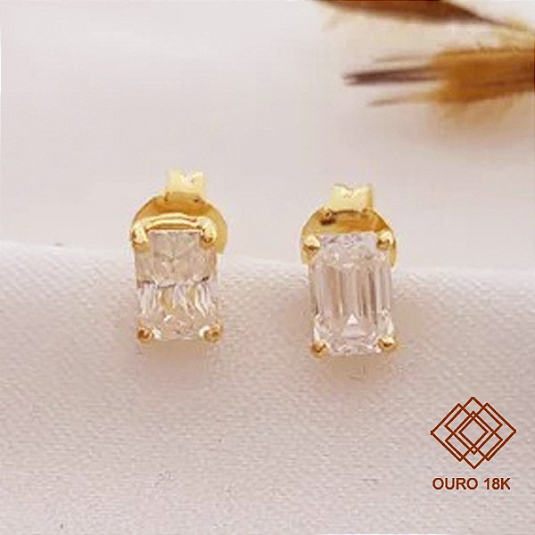 Brinco Solitário Ouro 18k - Diamante 32pts Cultivado