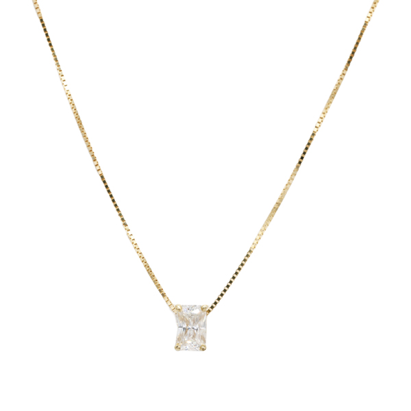 Gargantilha Ponto de Luz Ouro 18k Moissanite