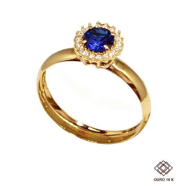 Anel Formatura Pedagogia Ouro 18k Zircônia - Sem emblema