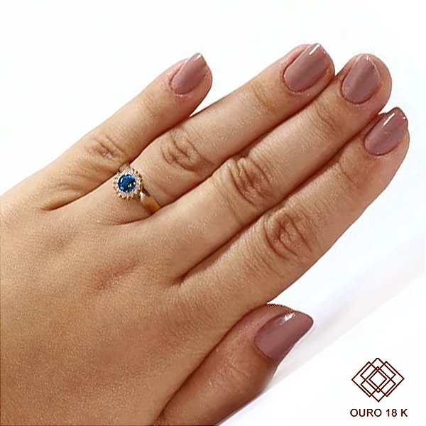 Anel Formatura Psicologia Ouro 18k Zircônia - Sem emblema