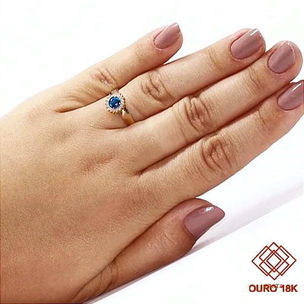 Anel Formatura Química Ouro 18k Zircônia - Sem emblema