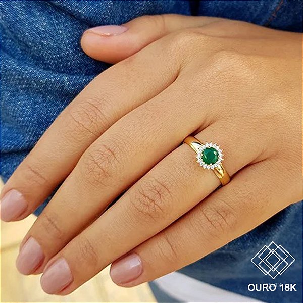 Anel Formatura Estética Ouro 18k Zircônia - Sem emblema